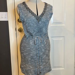 EUC BCBG Knit Sleeveless Dress with beaded neckline, sz L